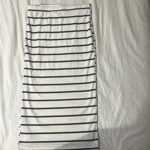 Mi ami black and white striped pencil skirt